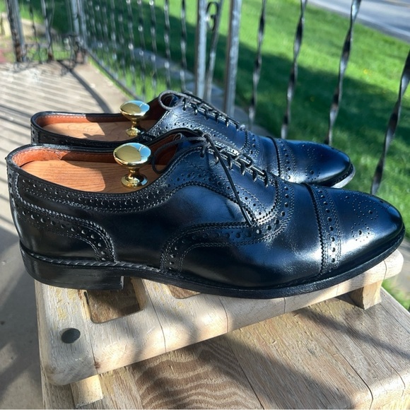 Allen Edmonds Strand Black Leather Cap Toe Brogue 6115 Men\'s Size 9D main image 9
